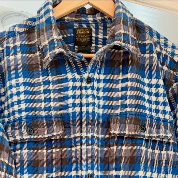 Filson Men’s Plaid Flannel Shirt Size Large - NWOT - Picture 4 of 4